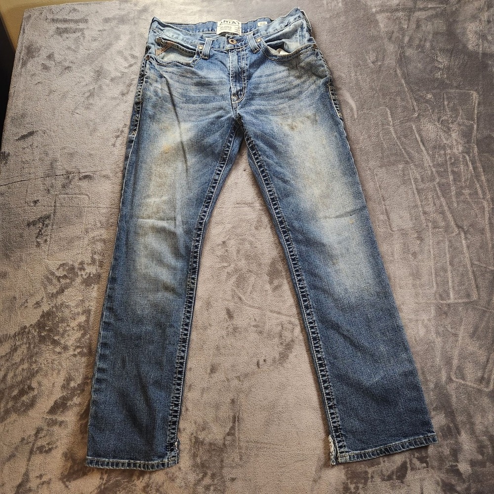 Ariat Jeans Mens 32x32 Blue M4 Relaxed Straight Leg Denim Medium Wash